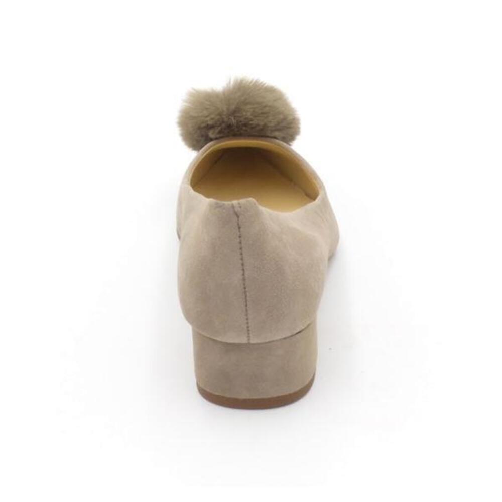 Sole Society Suede Low-Heel Pom Pom Pumps Mirem Porcini - Medium - Picture 4 of 6
